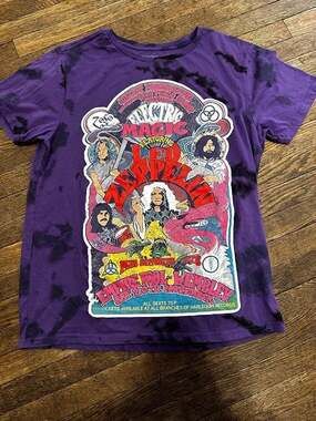 Led Zeppelin Purple tie dye shirt large band tee